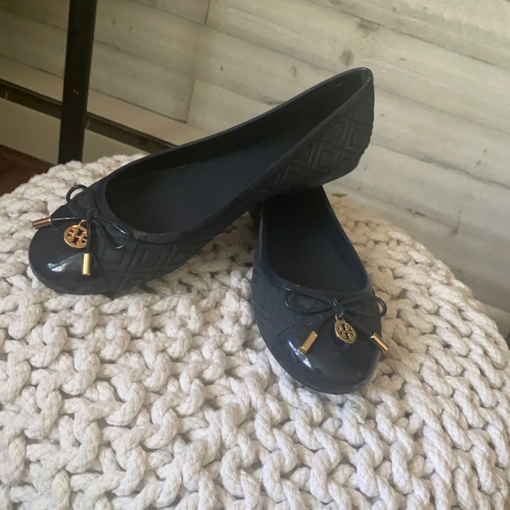 Authentic Tory Burch Navy Jelly Flats